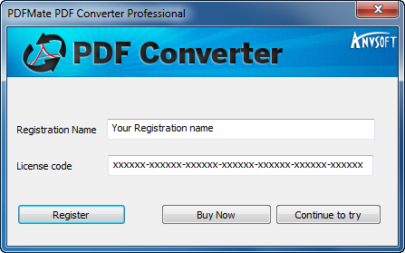 PDFMate PDF Converter Pro. Register