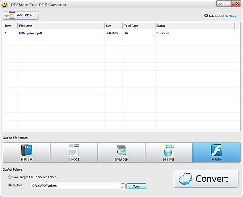 free pdf to swf converter interface