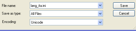 Save EN INI File as Ita INI File