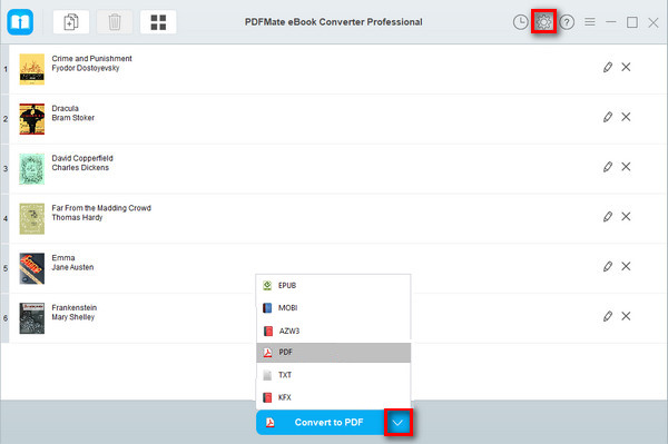 Select PDF as Output Format