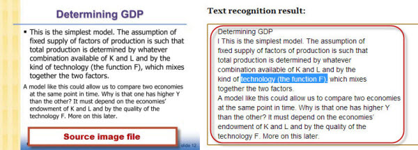 free online ocr result