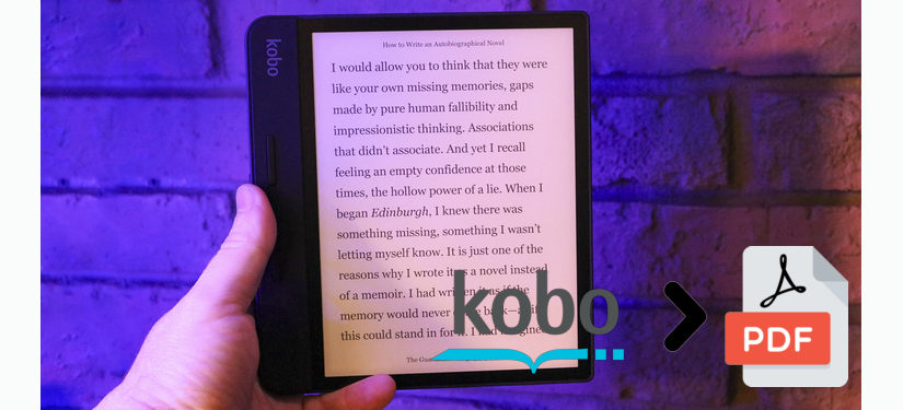 kobo book to pdf