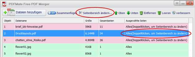 PDFMate PDF Merger Page Range