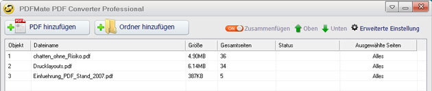 PDFMate PDF Converter Pro. Multi files added