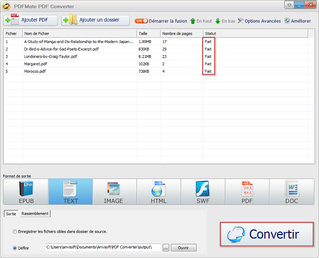 Tutoriel de PDFMate PDF converter - Conversion de PDF.