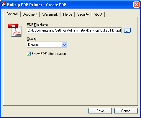 Bullzip Free PDF Printer