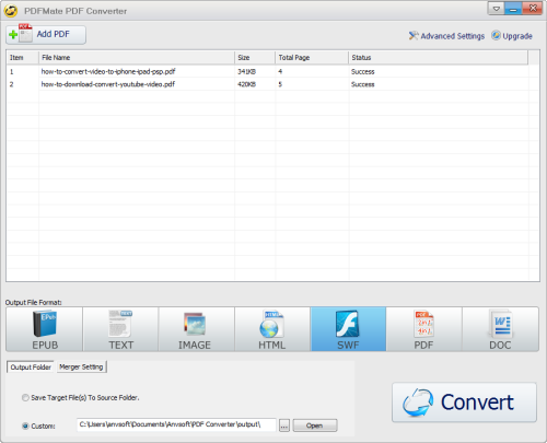 free pdf to swf converter interface