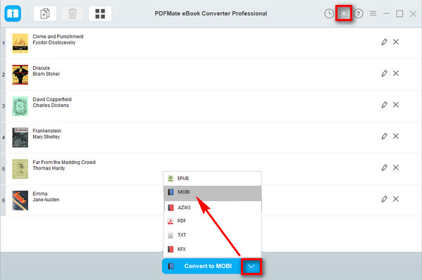 Select MOBI as Output Format