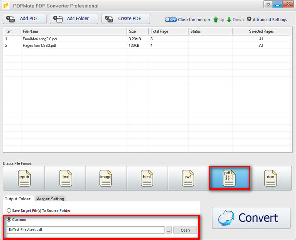 Choose Output Format and Customize Output Path