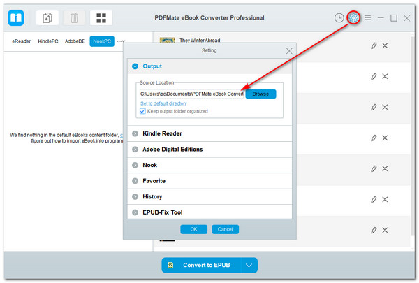 select output setting